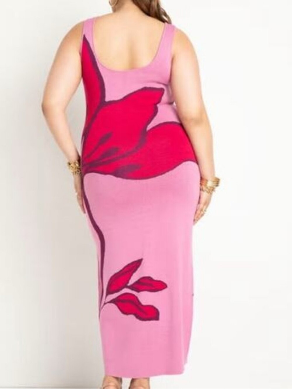 Eloquii Itarsia Pink Floral Dress - Picture 3 of 4